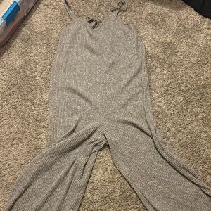 American Eagle Outfitters Gray Knit Jumpsuit